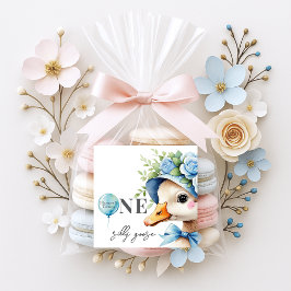 One Silly Goose Boy Birthday  Fyrkantigt Klistermärke