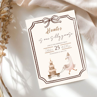 One Silly Goose Boy Birthday Invitation  Inbjudningar