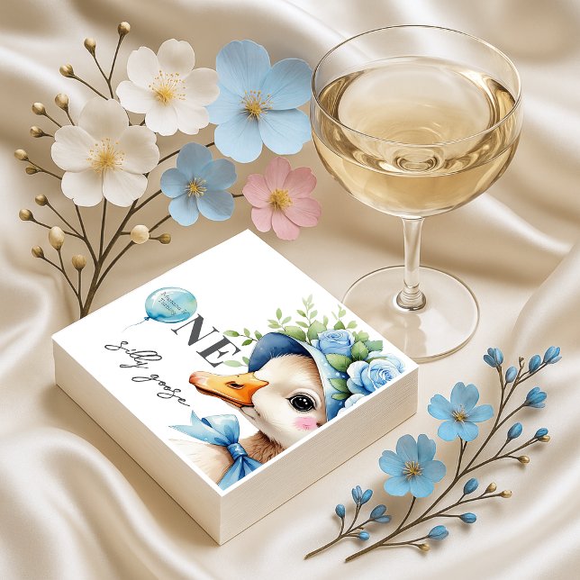 One Silly Goose Boy Birthday  Pappersservett (Skapare uppladdad)