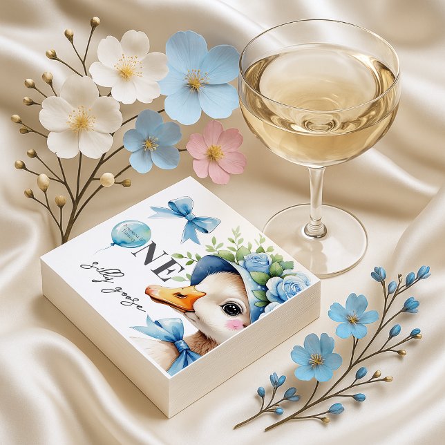 One Silly Goose Boy Birthday  Pappersservett (Skapare uppladdad)