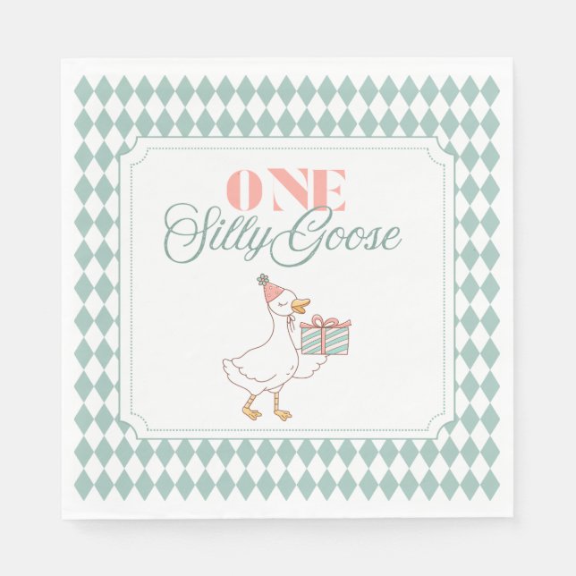 One Silly Goose dessert napkin Pappersservett (Framsidan)