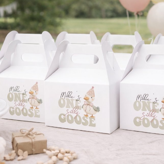 One Silly Goose Favor Box – First Birthday Goose P Presentaskar (Skapare uppladdad)