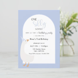 One Silly Goose First Birthday Invitation Inbjudningar