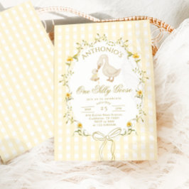 One Silly Goose Gender neutral  1st Birthday Inbjudningar