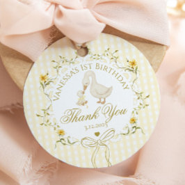 One Silly Goose Gender neutral Gingham Thank you Gåvor Etiketter