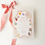 One Silly Goose Gingham Cottagecore First Birthday Inbjudningar<br><div class="desc">Host a whimsical "One Silly Goose" first birthday celebration with this vintage storybook-inspired invitation. This adorable pink design is ideal for a farm-themed garden party, a "Berry First" strawberry social, or a gentle meadow-style gathering. It provides a hand-illustrated, artisanal solution for parents seeking a "Grandmillennial" or "Cottagecore" aesthetic for their...</div>