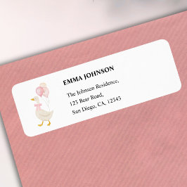 One Silly Goose Girl 1st Birthday Return Address Returadress Etikett