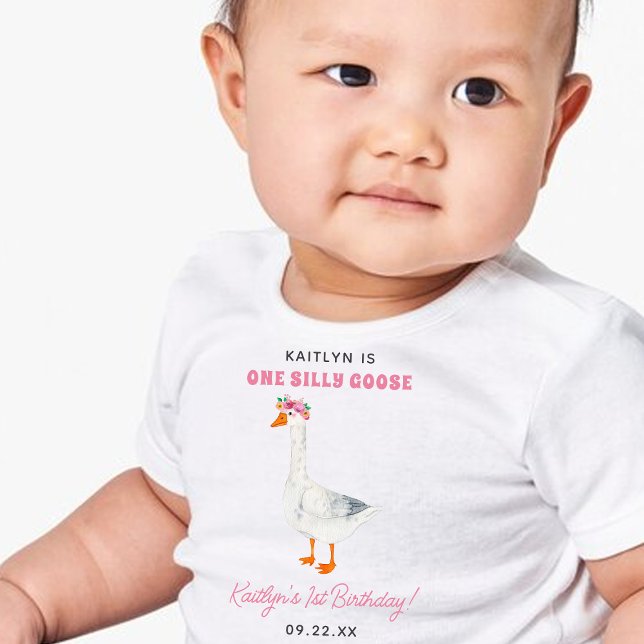 One Silly Goose Girls 1-årsfest T Shirt (Skapare uppladdad)