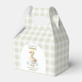 One Silly Goose Green Gingham Baby First Birthday Presentaskar