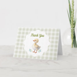 One Silly Goose Green Gingham Baby First Birthday Tack Kort