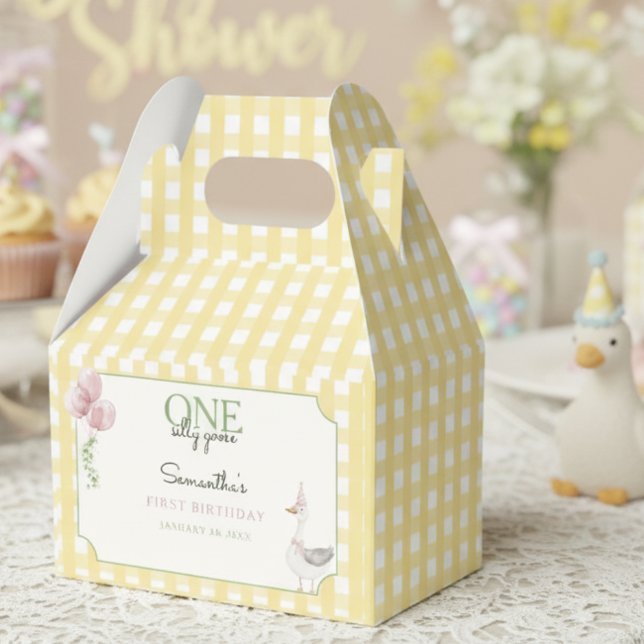 One Silly Goose Pink Balloons Presentaskar (One Silly Goose Favor Box)
