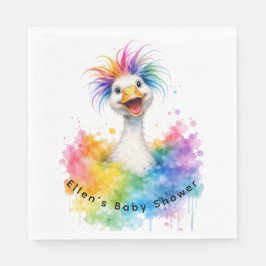 One Silly Goose Rainbow Baby Shower Pappersservett