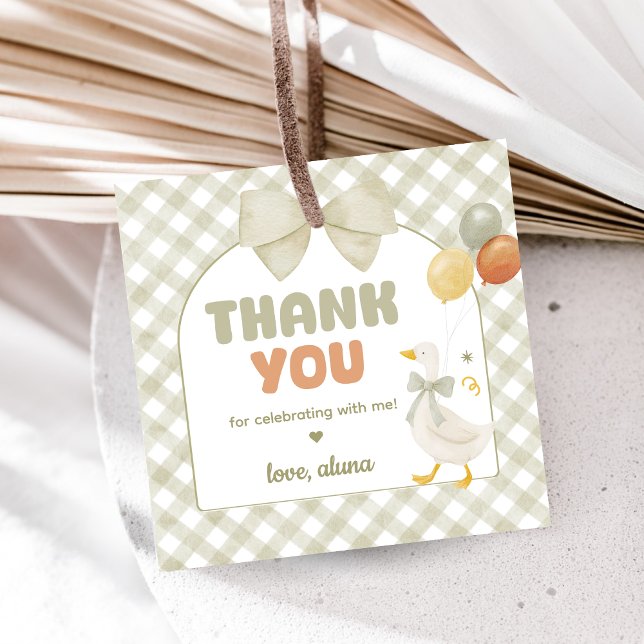 One Silly Goose Spring Birthday Gåvor Etiketter (One Silly Goose Birthday Party Favor Tags)