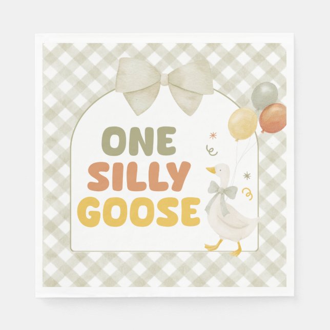 One Silly Goose Spring Birthday Pappersservett (Framsidan)