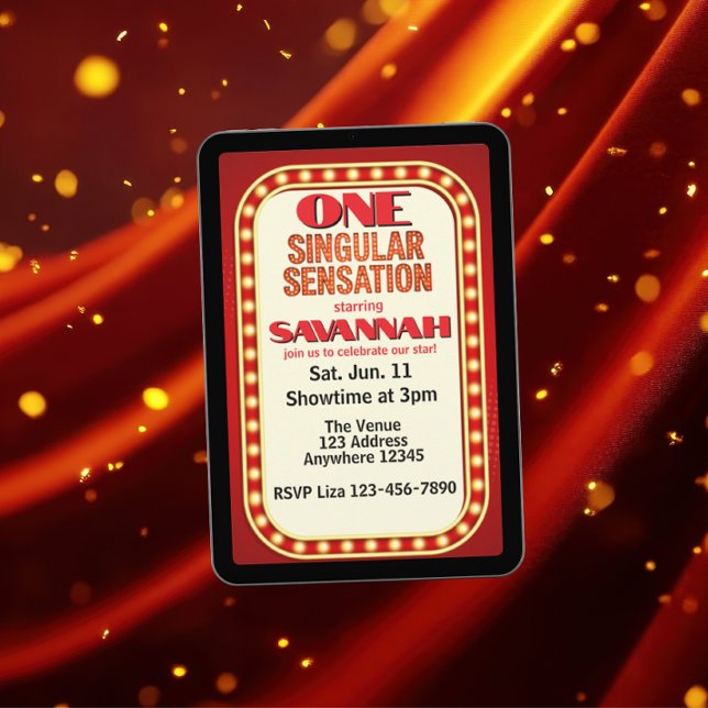 One Singular Sensation, Broadway 1st Birthday Inbjudningar (Skapare uppladdad)