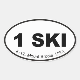 One Ski Euro Sticker Ovalt Klistermärke