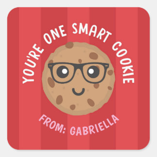 One Smart Cookie Alla hjärtans dag dekal Fyrkantigt Klistermärke