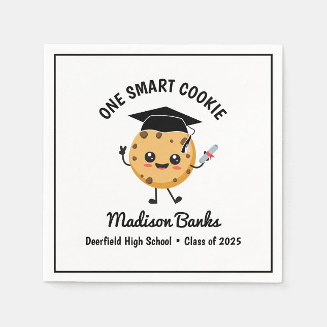 "One Smart Cookie" Cute Funny Studenten Dessert Pappersservett (Framsidan)