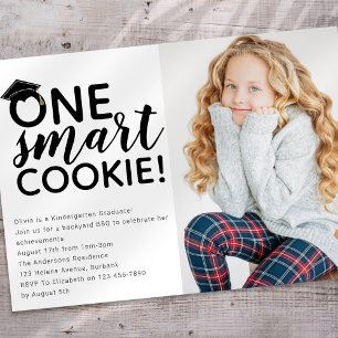 One Smart Cookie Foto Förskoleexaminerad Inbjudningar
