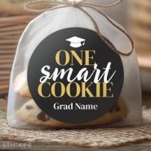 One Smart Cookie - Grad Namn och Cap - Black Guld
