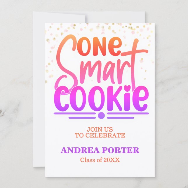 One Smart Cookie Graduation Party Inbjudningar (Framsida)