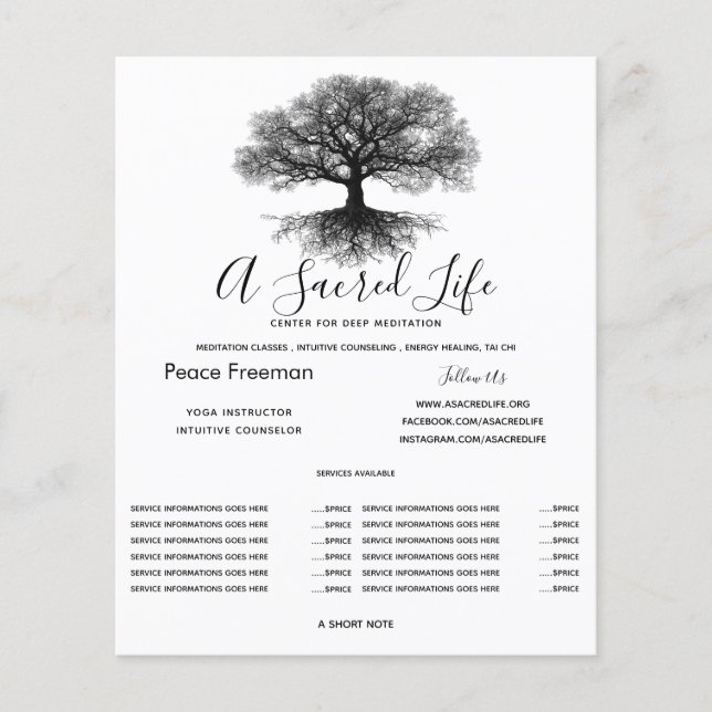 One Source | Tree of Life Design Flygblad (Framsidan)