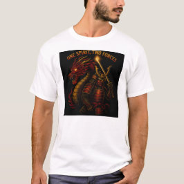 One Spirit, Two Forces | Samurai & Dragon T Shirt
