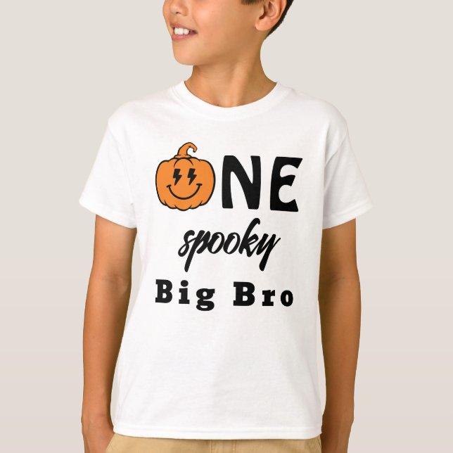 One Spooky Big Bro Halloween Matching Family T Shirt (Framsida)