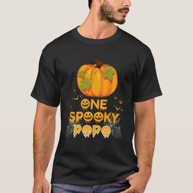 One Spooky Popo  Dad Family Halloween Matching T Shirt (Framsida)
