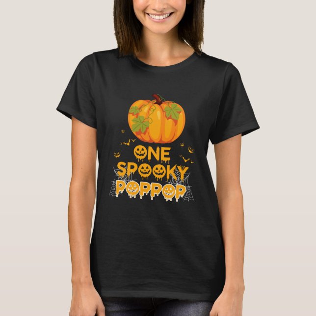One Spooky Poppop  Dad Family Halloween Matching T Shirt (Framsida)