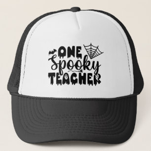 One Spooky Teacher Funny Halloween Keps