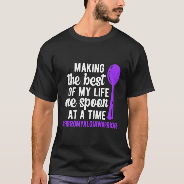 One Spoon Fibromyalgia Warrior Fibromyalgia Awaren T Shirt (Framsida)