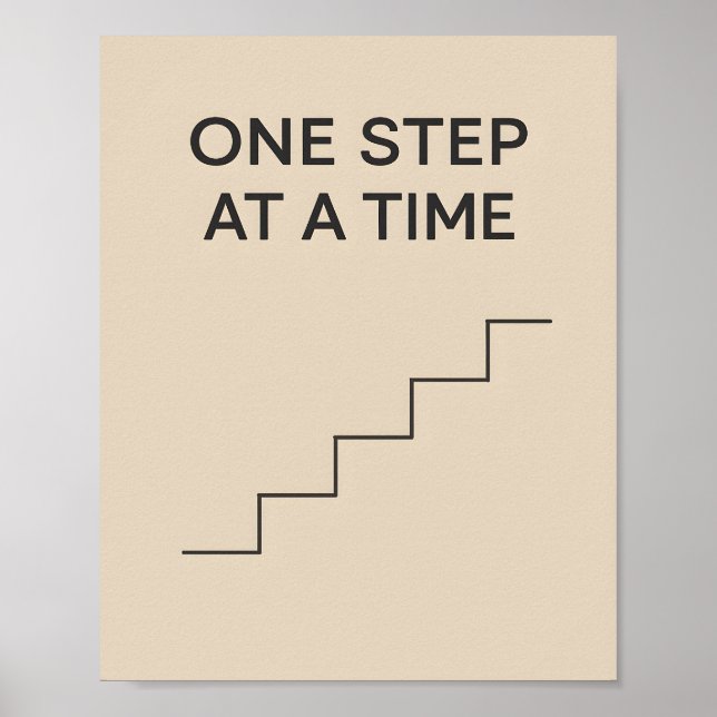 One Step at a Time – Minimalist Motivational Poster (Framsidan)