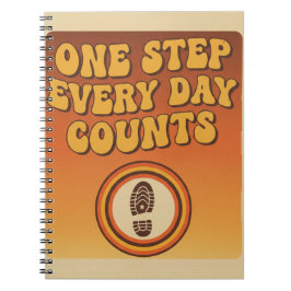 One Step Every Day – Retro Motivational Notebook Anteckningsbok