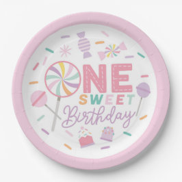 One Sweet Birthday 9" Paper Plate