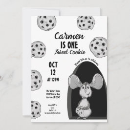 One Sweet Cookie Mouse First Birthday Inbjudningar