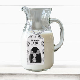 One Sweet Cookie Mouse First Birthday Presentetikett