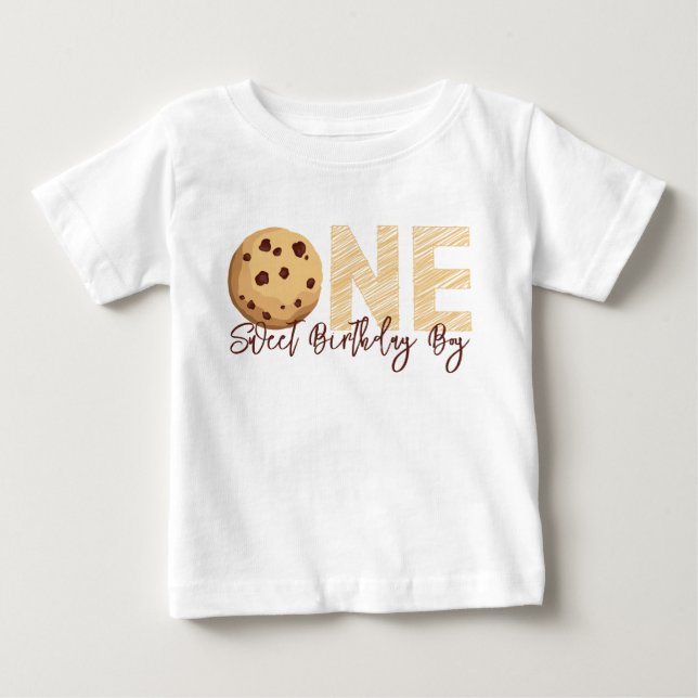 "One Sweet" First Birthday Boy T-Shirt | Mjölk och (Framsida)