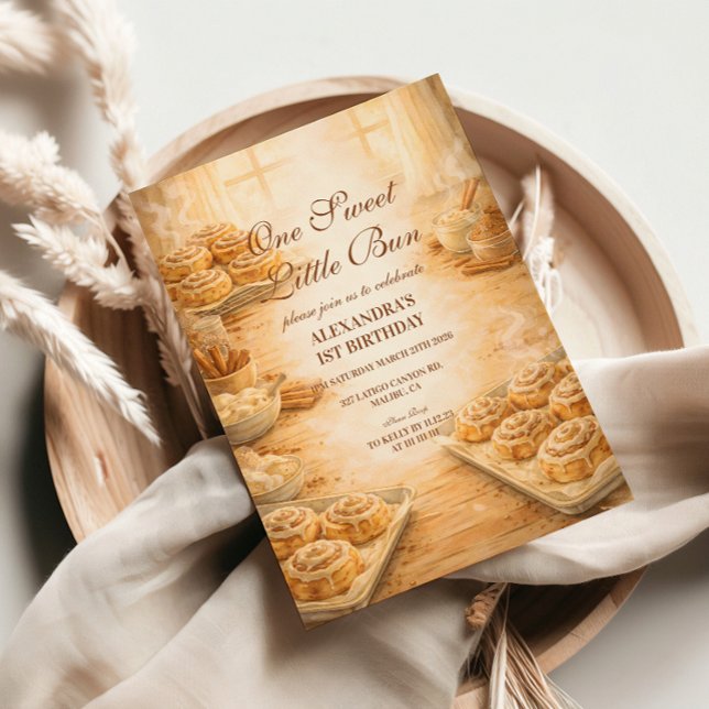 One Sweet Little Bun First Birthday Inbjudningar (Skapare uppladdad)