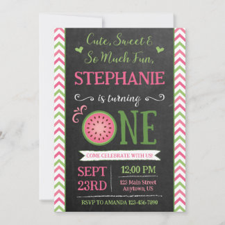 One Sweet Melon 1st Birthday Invitation Inbjudningar