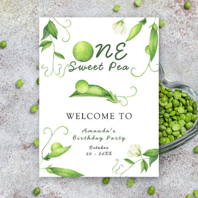 One Sweet Pea First Birthday Party Welcome Poster (Skapare uppladdad)