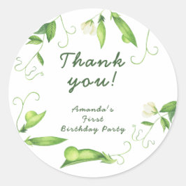 One Sweet Pea First Birthday Runt Klistermärke