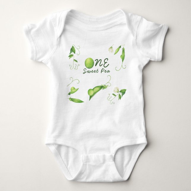 One Sweet Pea First Birthday T Shirt (Framsida)