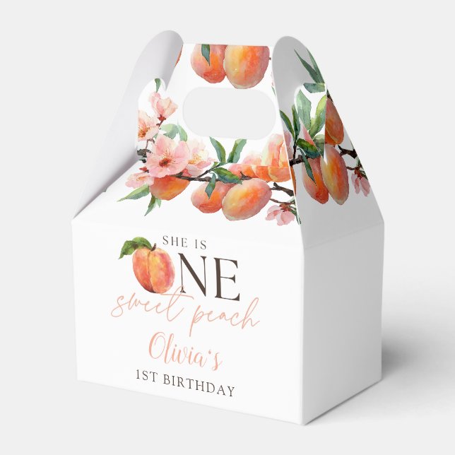 One Sweet Peach 1-årsdag  Presentaskar (Framsidan Sidan)