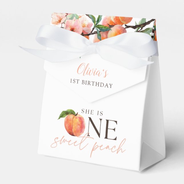 One Sweet Peach 1st Birthday  Presentaskar (Framsidan Sidan)