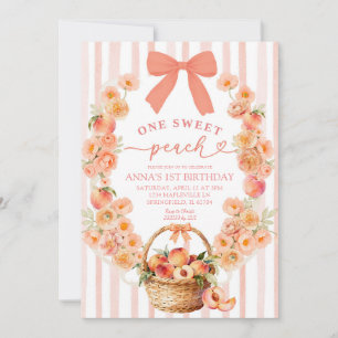 One Sweet Peach Blommig Coquette 1-års inbjudan