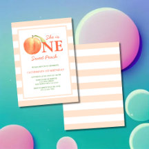 One Sweet Peach Stripes Girl Birthday