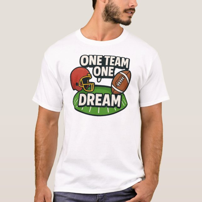 One Team One Dream Football Tecknad T Shirt (Framsida)