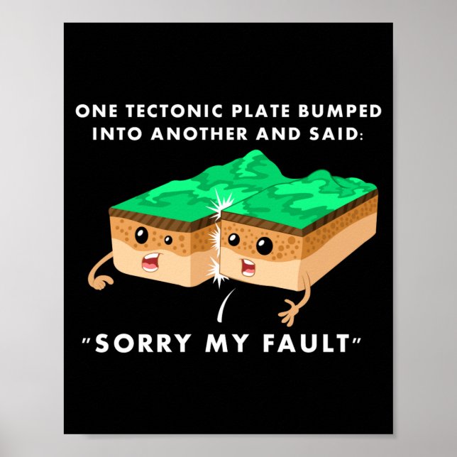 One Tectonic Plate Bumped Into Another T Shirt  Poster (Framsidan)