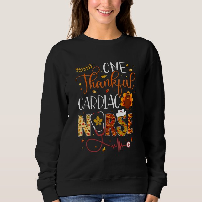 One Thankful Cardiac Nurse Thanksgiving Day Nurse  T Shirt (Framsida)